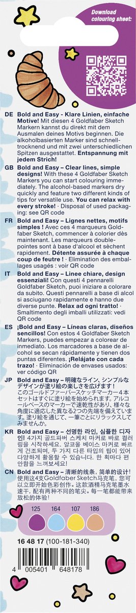 Sketchmarker Faber-Castell Goldfaber etui 4 stuks Bold Easy II World of Food - Afbeelding 3