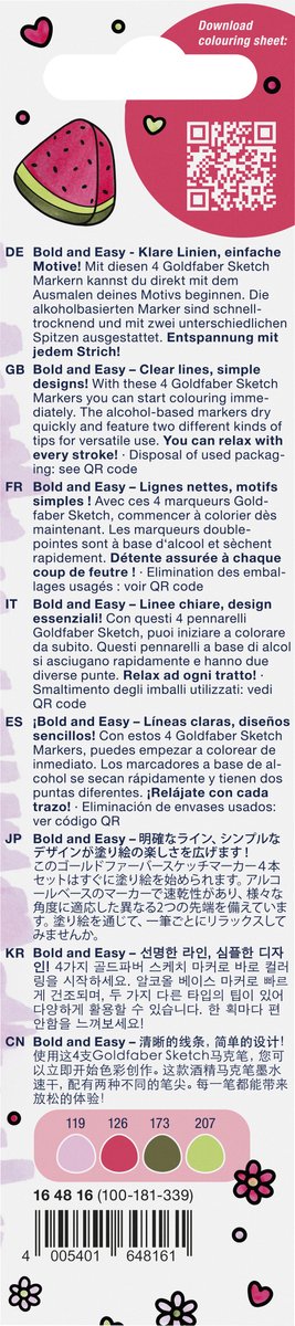Sketchmarker Faber-Castell Goldfaber etui 4 stuks Bold Easy I World of Fruit - Afbeelding 3