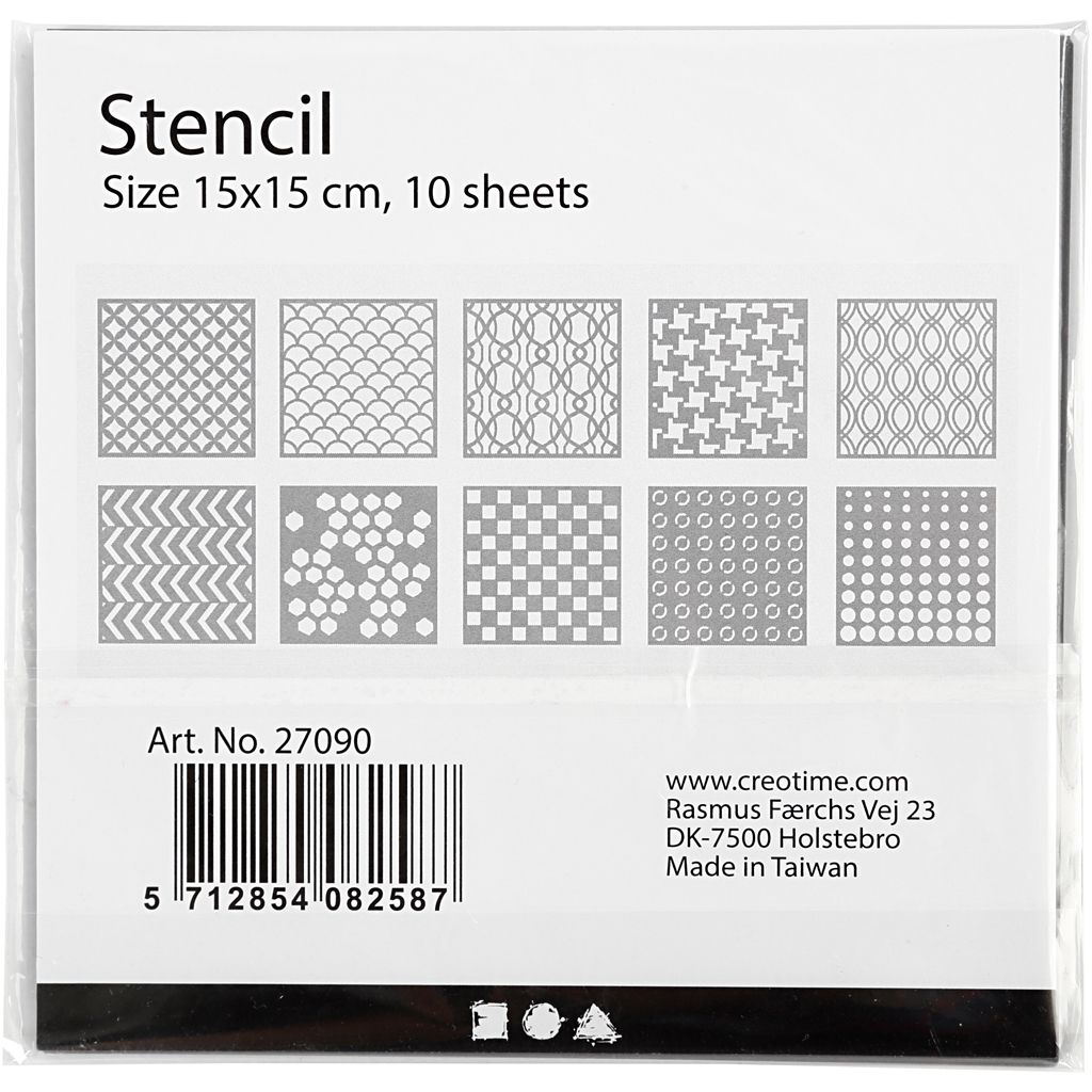 Sjablonen, afm 15x15 cm, dikte 0,31 mm, 10 vel - Afbeelding 3