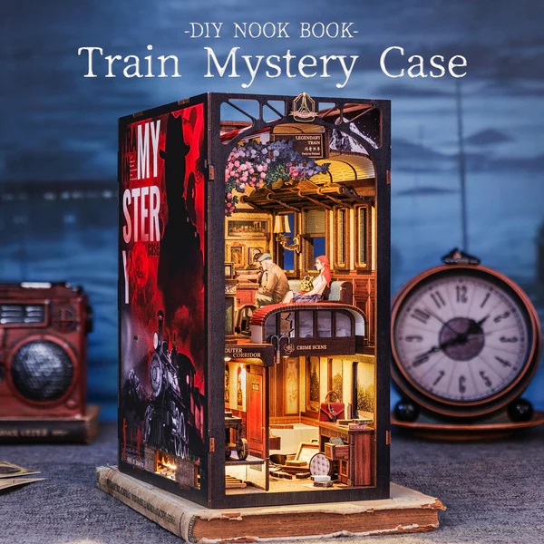 AB DIY Cutebee, Booknook, Het trein mysterie/Train Mystery Case, 18x11x23cm - Afbeelding 2