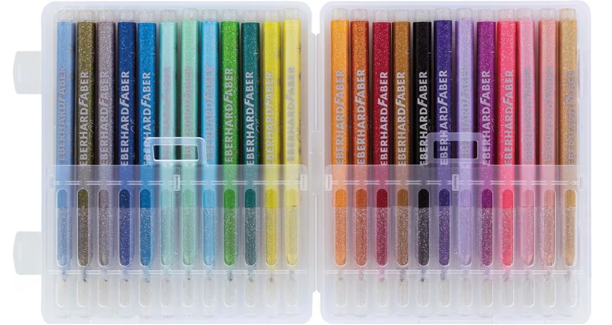 Viltstiften Eberhard Faber glitter assorti doos á 24 kleuren - Afbeelding 2
