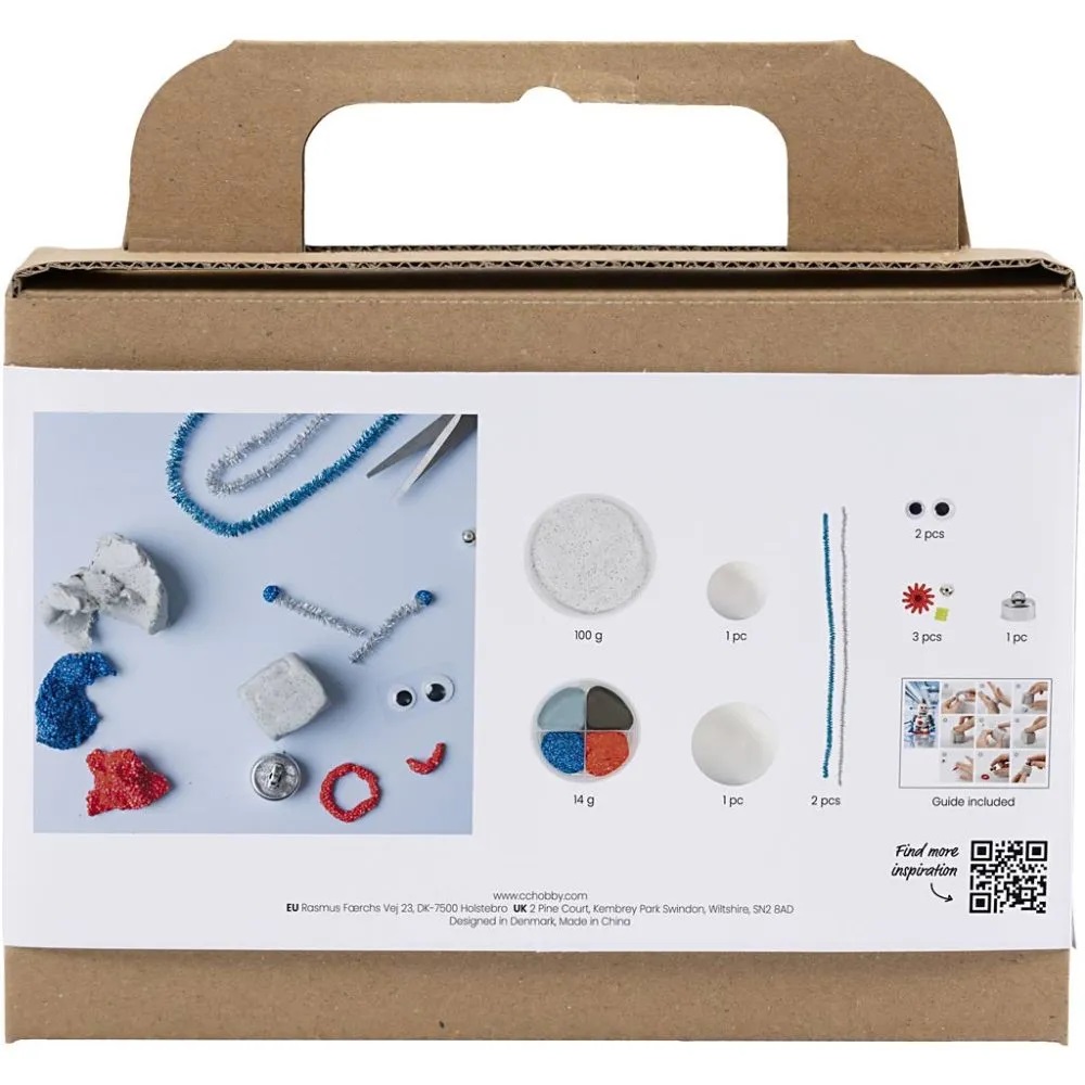 Mini Hobbyset Boetseren, Robot, blauw, grijs, rood, 1 doos - Afbeelding 2