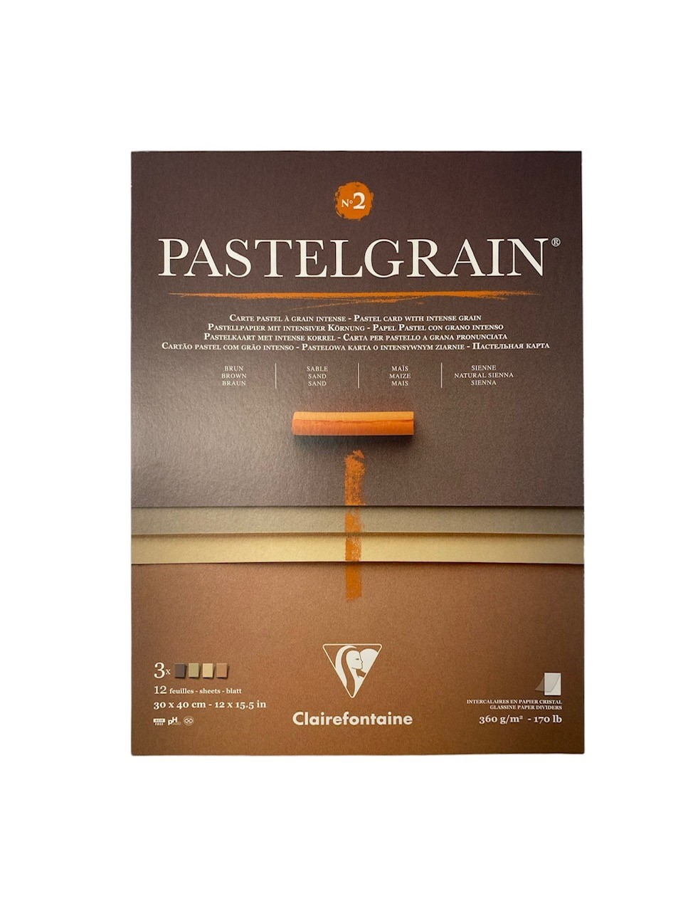 Clairefontaine Pastelgrain 18x24cm 3x 4 Kleuren Aardetinten