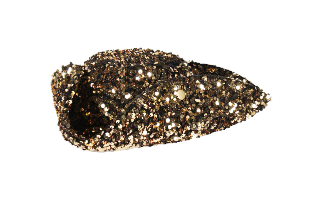 Luxe Driesteek Piraten Hoed Pailletten/Glitter "Cabaret" Goud/Zwart