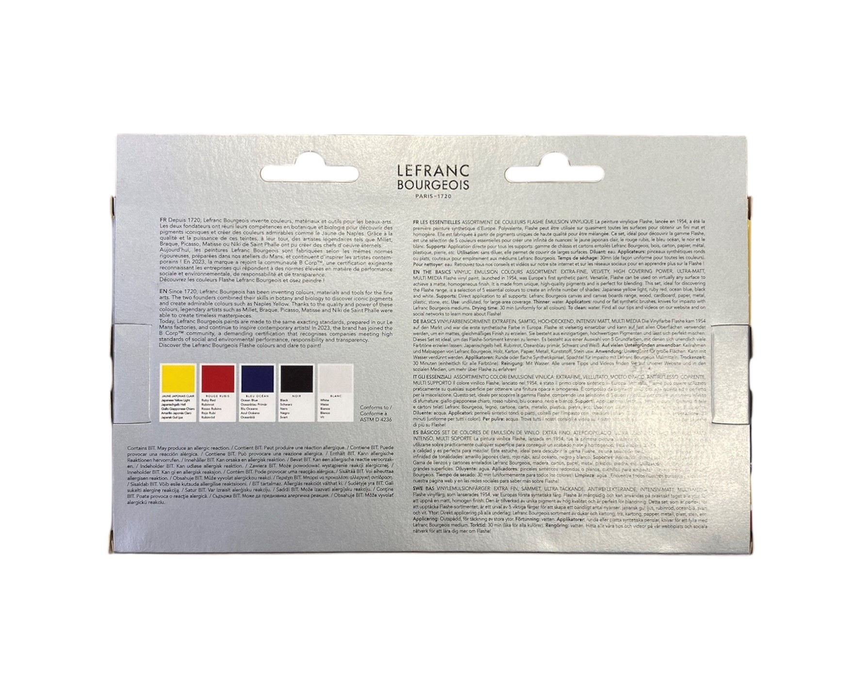 Lefranc Bourgeois Flasche Acrlyverf Set Primaire Kleuren 5x80ml - Afbeelding 2