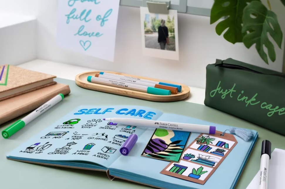 Marker creatief Faber-Castell Goldfaber 1.5 set a 6 stuks Creative Haven - Afbeelding 2