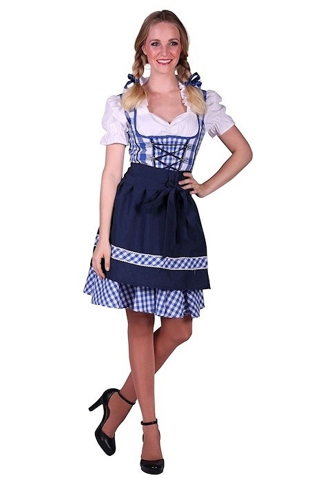 Dirndl jurk "Edelweiss" Blauw-Wit 