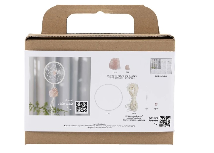 Macramé Dromenvanger Mini Hobbyset Met Rozenkwarts Kristal - Afbeelding 2