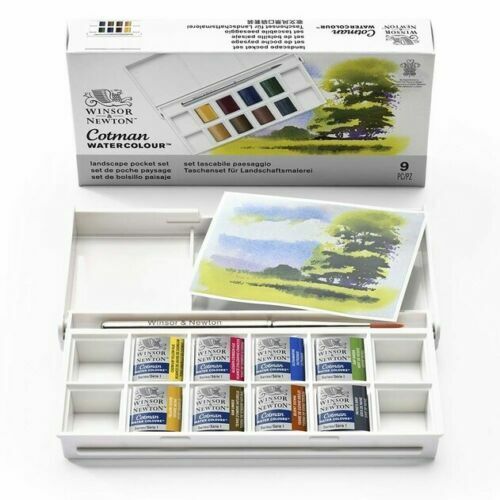 Winsor & Newton Cotman Watercolour Landscape Aquarelverf Set 9-Delig - Afbeelding 1
