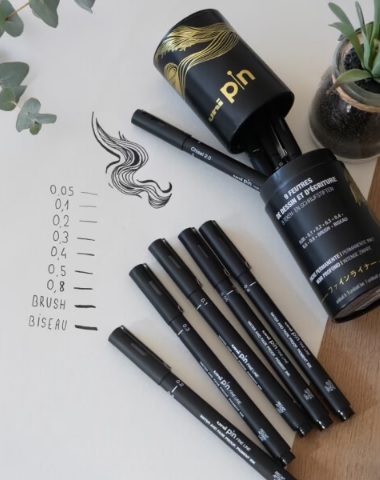 Uni-Ball Uni Pin Fineliner Set In Stiftenpot 9-delig - Afbeelding 2