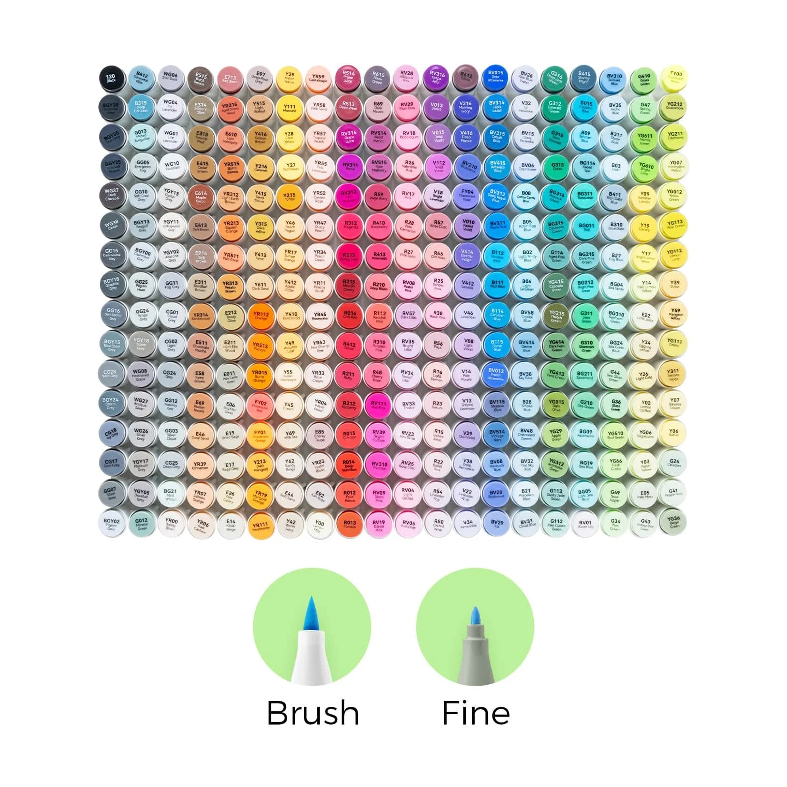 Ohuhu Honolulu B 320 Kleuren Tweezijdig Alcohol Art Markers, Penseel & Fijne Punt - Afbeelding 2