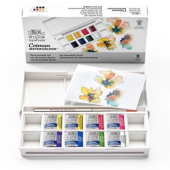 Winsor & Newton Cotman Watercolour Floral Aquarelverf Set 9-Delig - Afbeelding 1