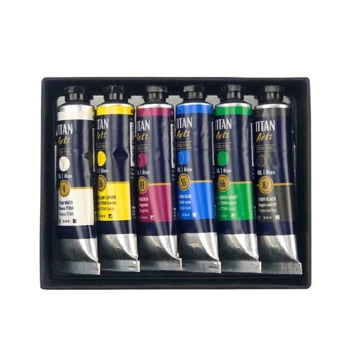 Titan Art Extra Fine Olieverf Primaire Kleuren 6x20ml  - Afbeelding 2