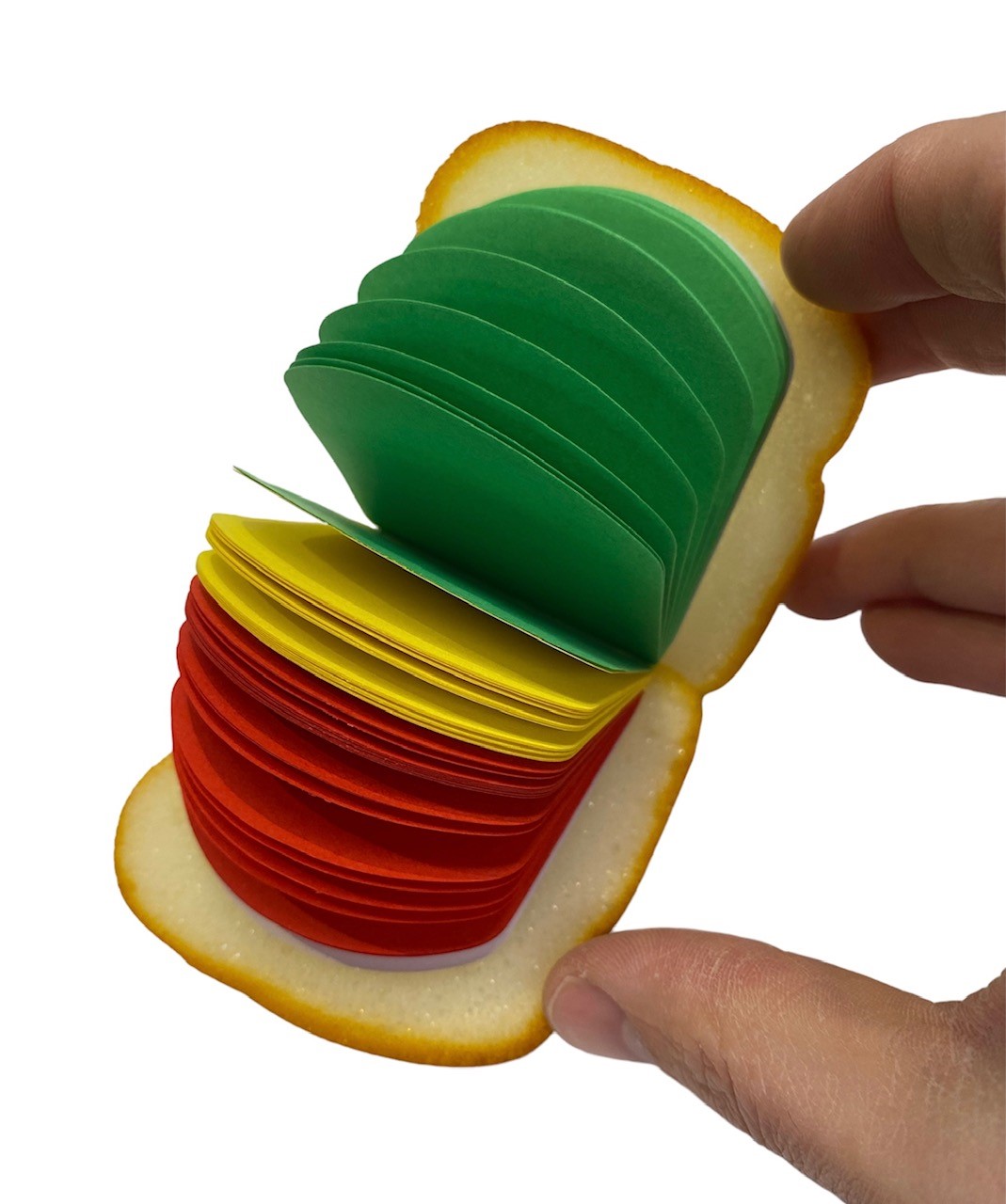 Memoblaadjes Boterham (Groen, Geel, Rood) 7,2x7,2cm
