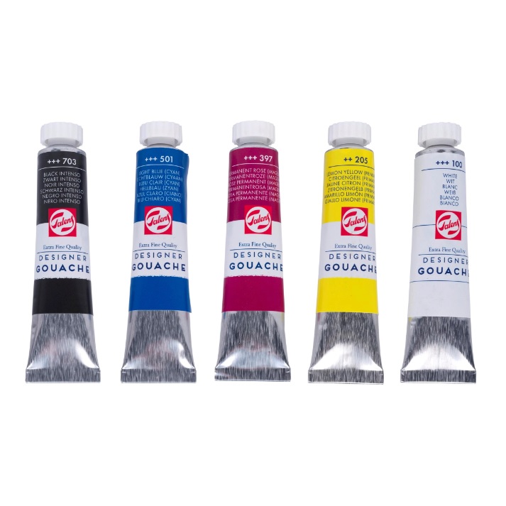 Talens Gouache Extra Fijn mengset | 5 x 20 ml tubes - Afbeelding 2