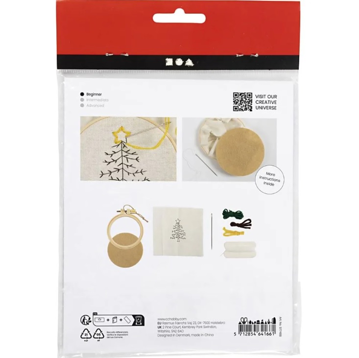 Mini Hobbyset Borduurwerk, Kerstboom, 1 doos - Afbeelding 2