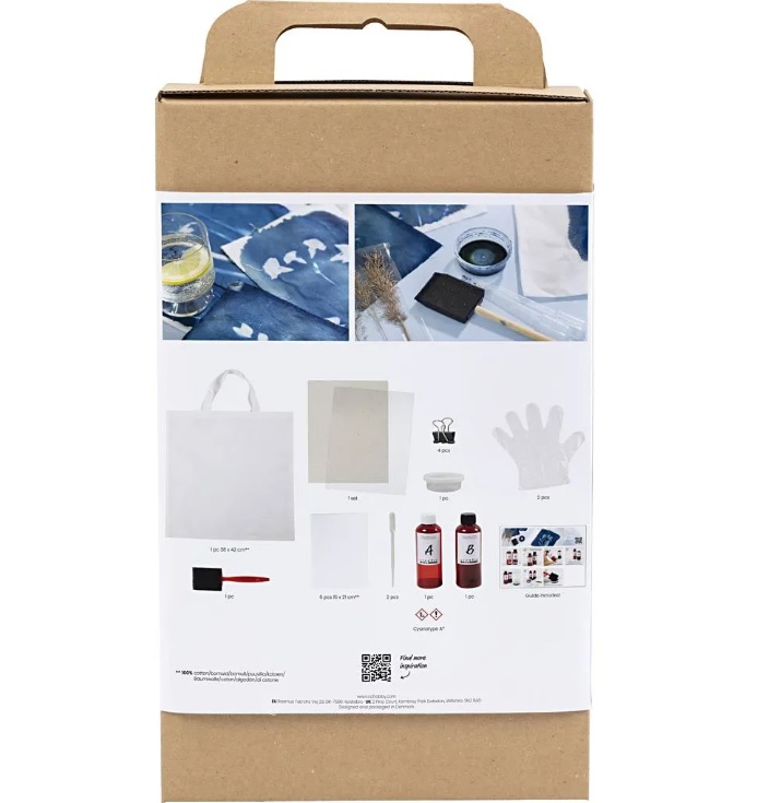 Hobbyset Cyanotypie, Textiel, blauw, 1 doos - Afbeelding 2