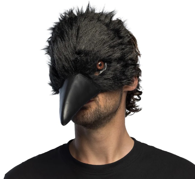 Pluchen half oogmasker Kraai