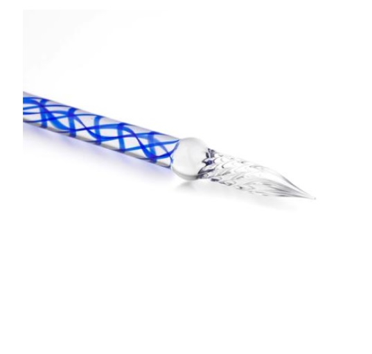 Jacques Herbin Glazen Schrijfpen recht Saffierblauw 16cm - Afbeelding 2
