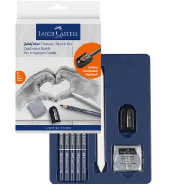 Houtskoolset Faber-Castell 8-delig - Afbeelding 2