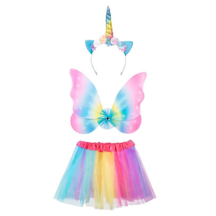 Set Eenhoornfee (tiara, vleugels en tutu) - Afbeelding 2