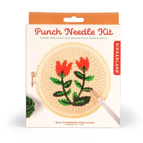 Kikkerland Punch Needle Kit/Set Tulpen Diameter: 15cm - Afbeelding 2