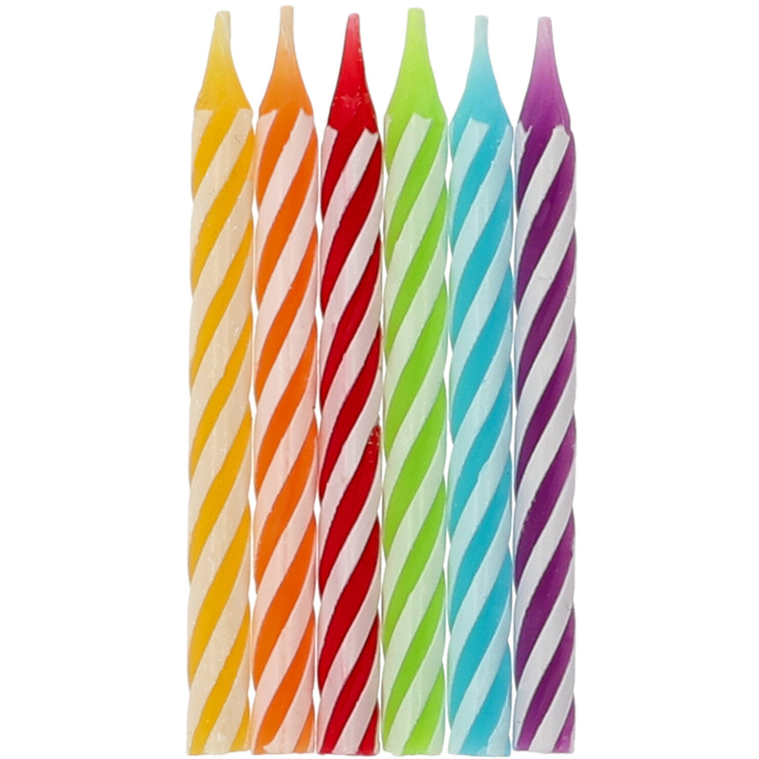 Kaarsjes Rainbow Twist - 6 cm - 16 stuks