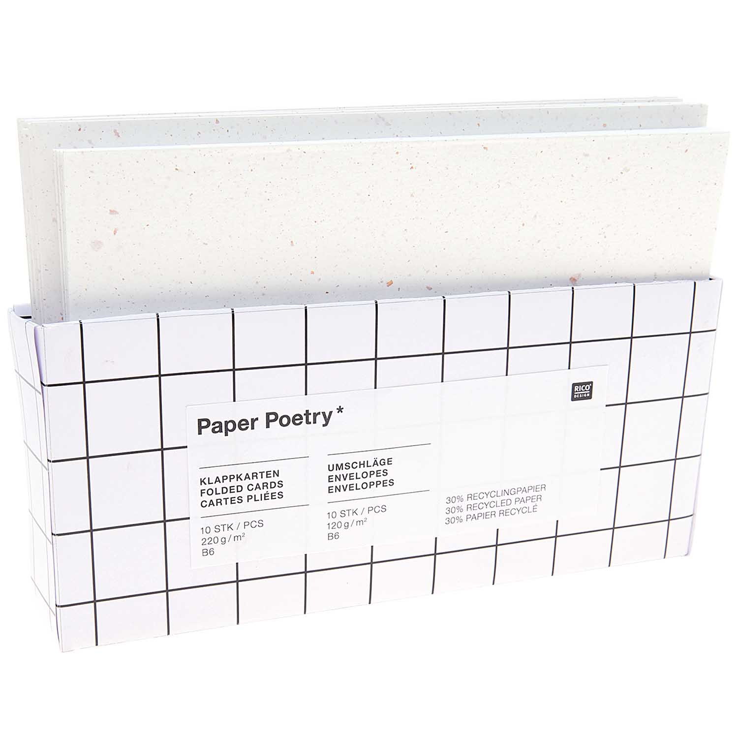 KAARTEN SET B6, RECYCLED PAPER OFFWHITE,