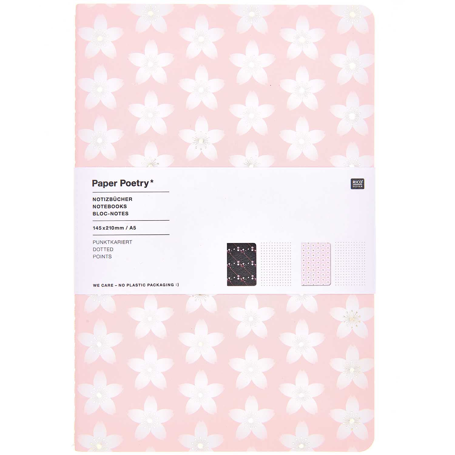 Notitieboekje SAKURA SAKURA, DIN A5, Roze/Zwart