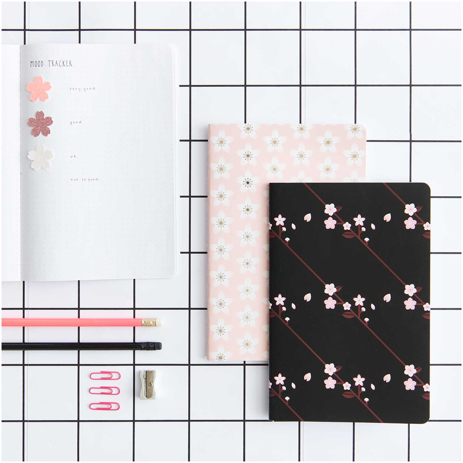 Notitieboekje SAKURA SAKURA, DIN A5, Roze/Zwart - Afbeelding 4