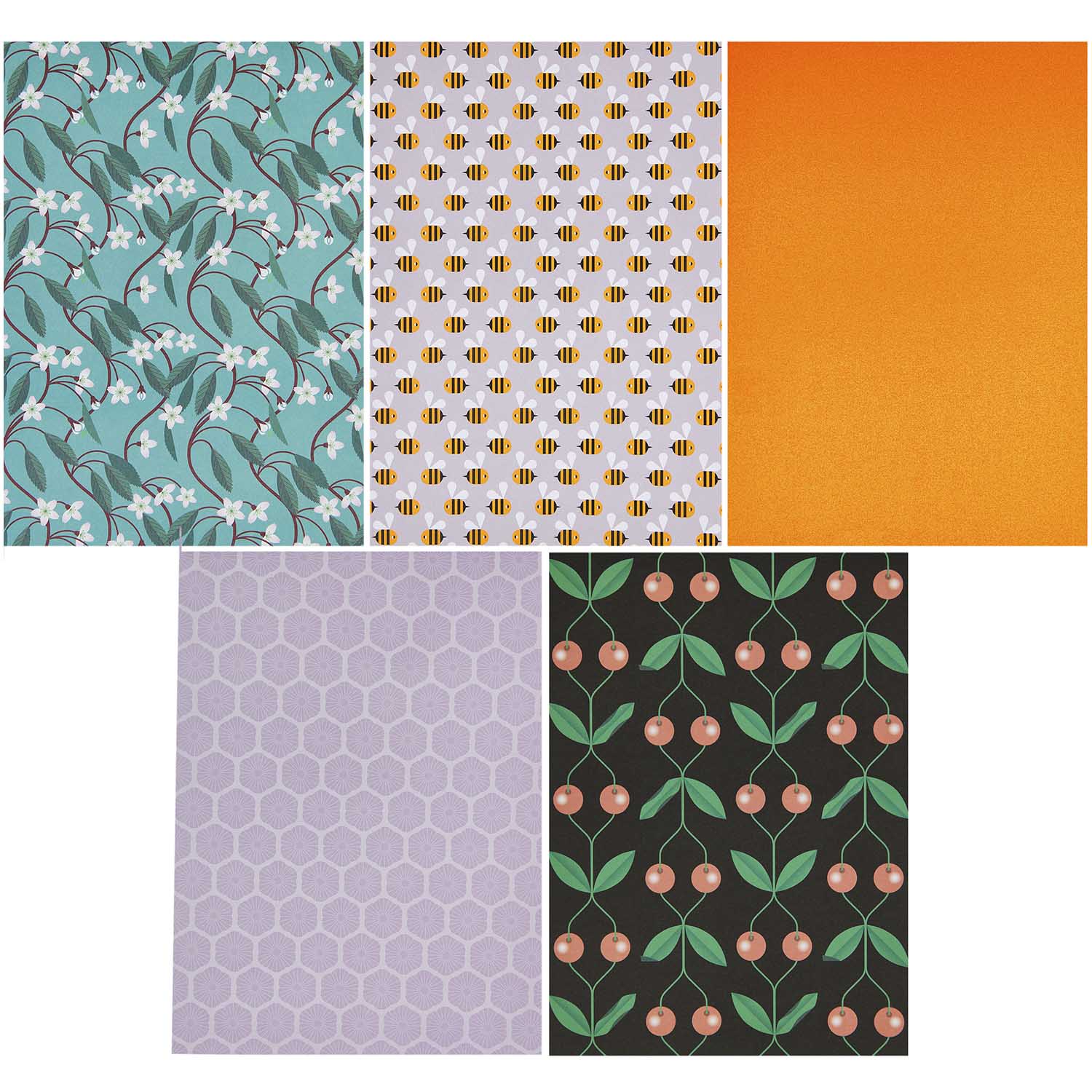 Papierblok Motieven, JUST BEES + FRUITS + FLOWERS - Afbeelding 2