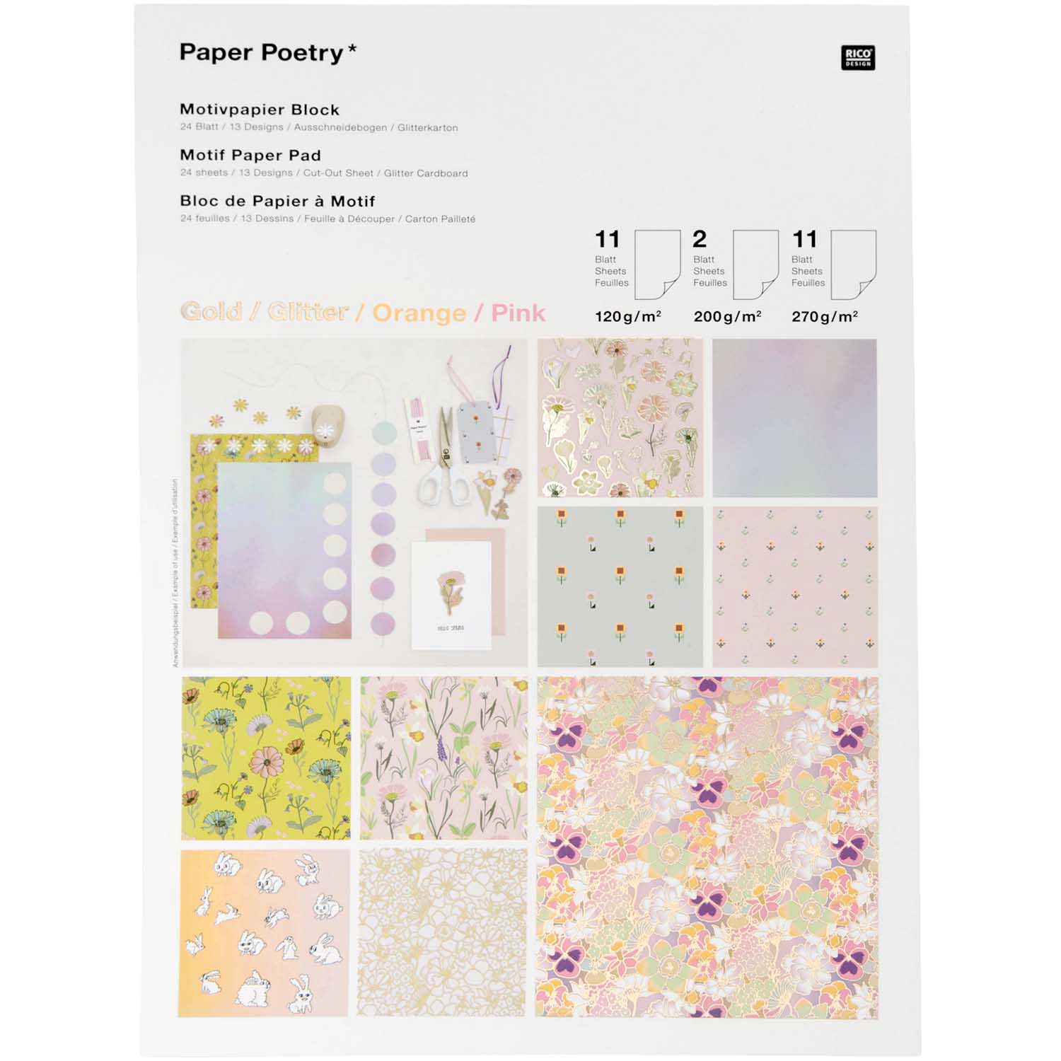 Papierblok Motieven FLOWER POWER
