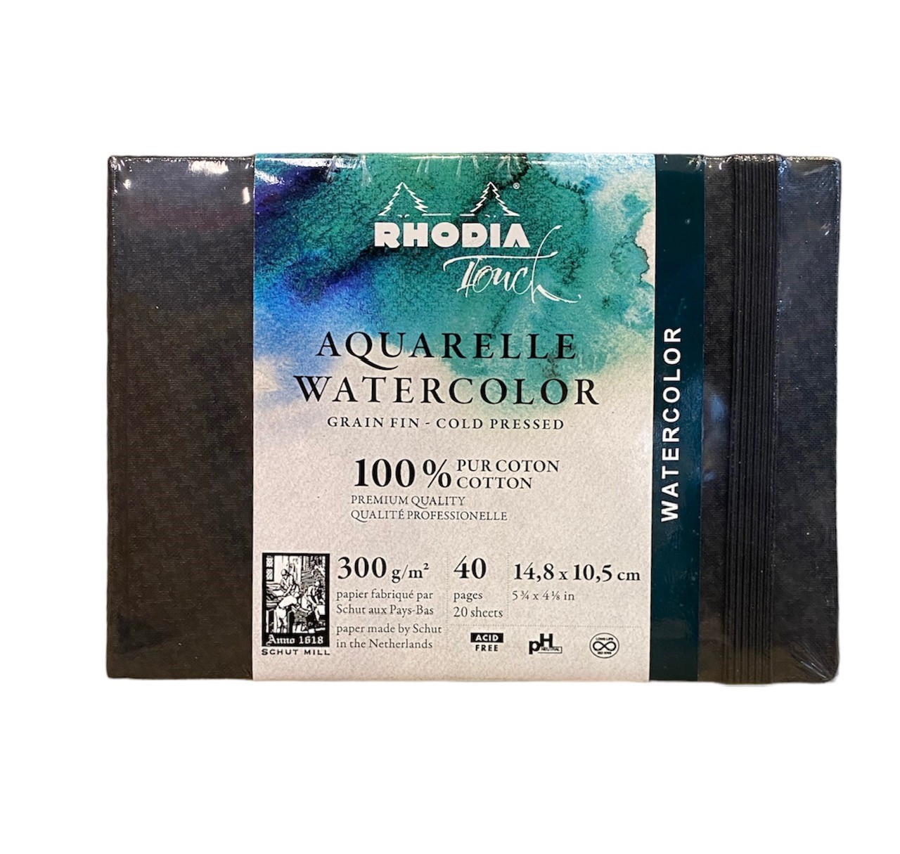 Rhodia Touch Aquarelpapier Boekje Fijne Korrel 300g A6 Landschap 20 vel.