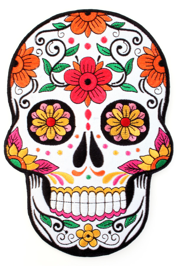 Strijkapplicatie Sugar Skull Schedel 14x21cm