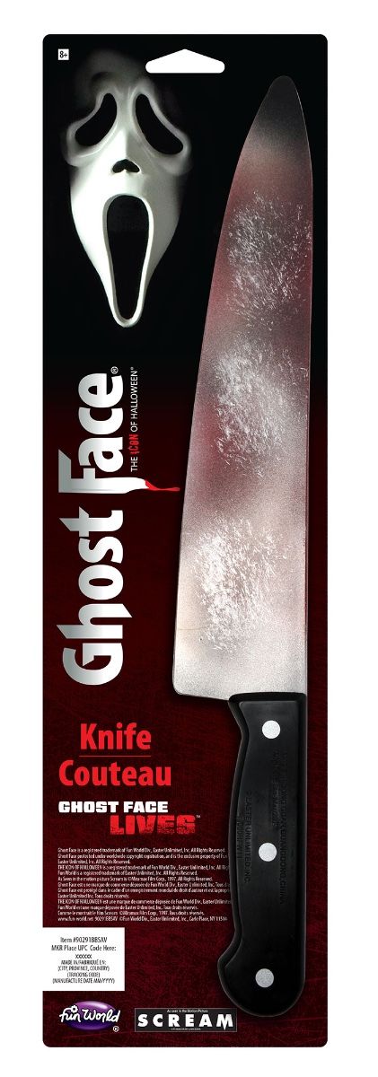 SCREAM Ghost Face Bebloed Slagersmes Officiele Licentie - 38 cm - Afbeelding 1