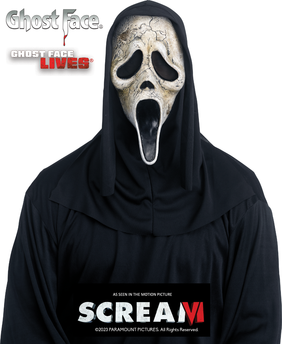 SCREAM Ghost Face Aged Masker met Capuchon Officiele Licentie