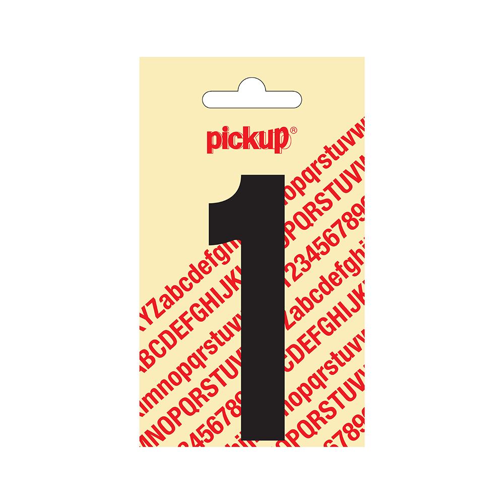 Pickup Nobel 90mm Zwart Letter en Cijfer-stickers - keuze uit 36 soorten - Afbeelding 2
