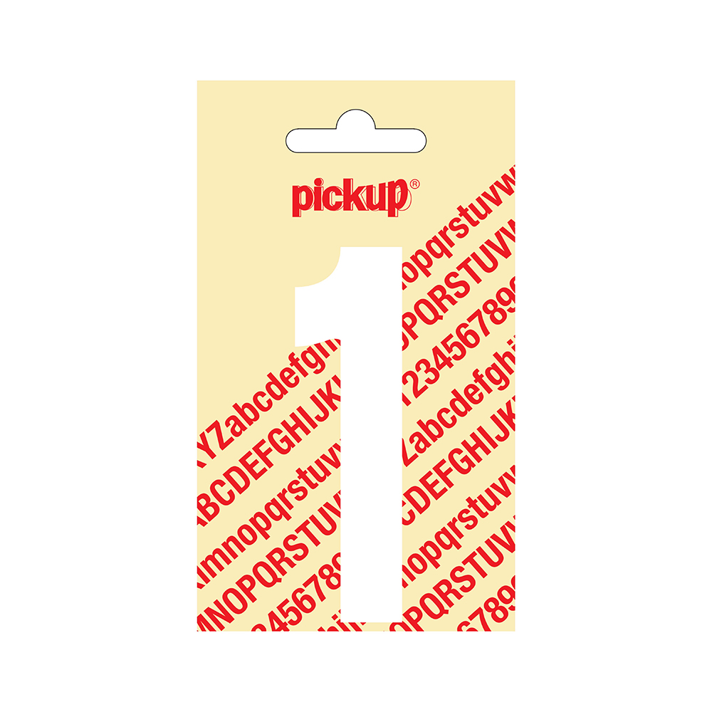 Pickup Nobel 90mm Wit Letter en Cijfer-stickers - keuze uit 36 soorten - Afbeelding 2