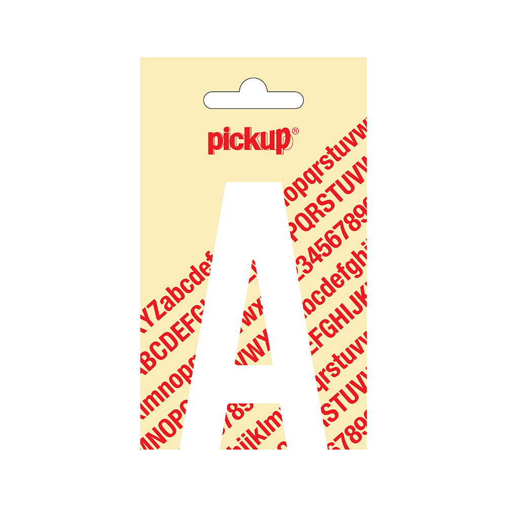 Pickup Nobel 90mm Wit Letter en Cijfer-stickers - keuze uit 36 soorten