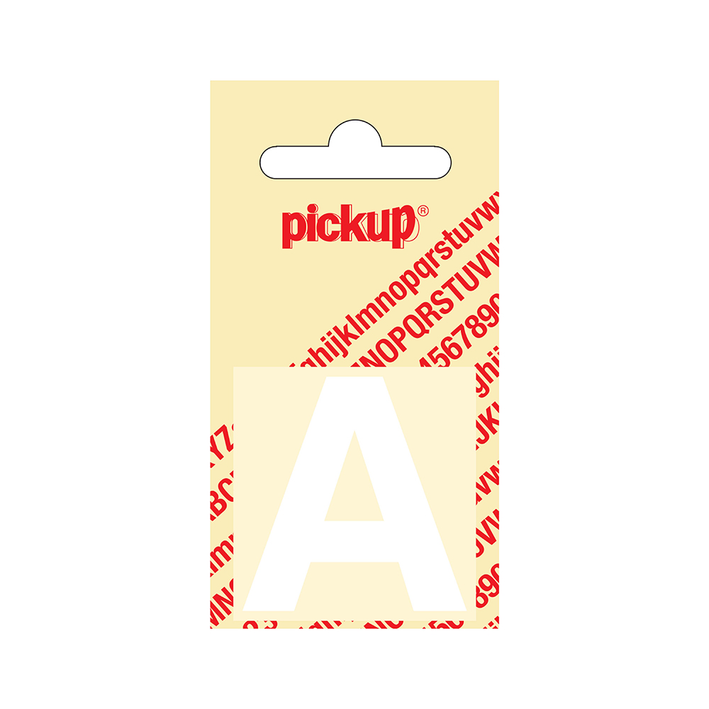Pickup Helvetica 40mm Wit Letter en Cijfer-stickers - keuze uit 36 soorten