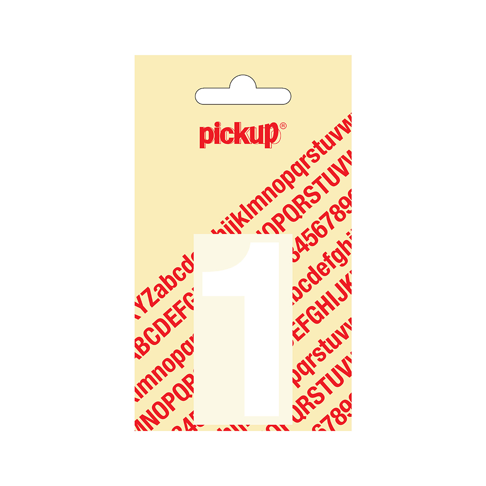 Pickup Helvetica 60mm Wit Letter en Cijfer-stickers - keuze uit 36 soorten - Afbeelding 2