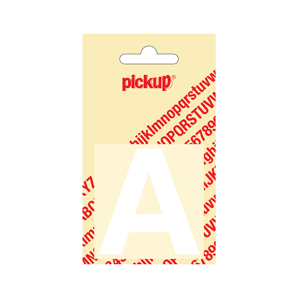 Pickup Helvetica 60mm Wit Letter en Cijfer-stickers - keuze uit 36 soorten