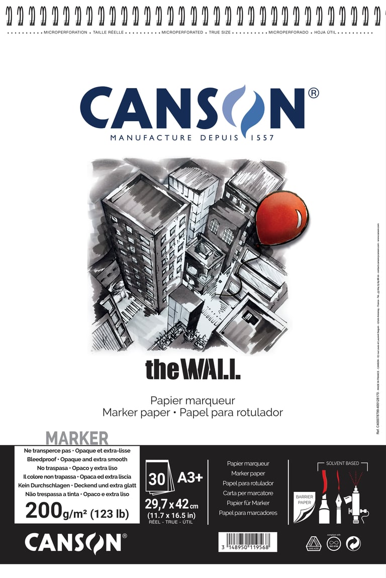 Canson The Wall Marker Papier 200gr A3+ 30 vel.