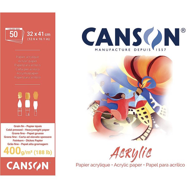 Canson Acrylverf Papierblok 32x41cm 400gr. 50 vel. 