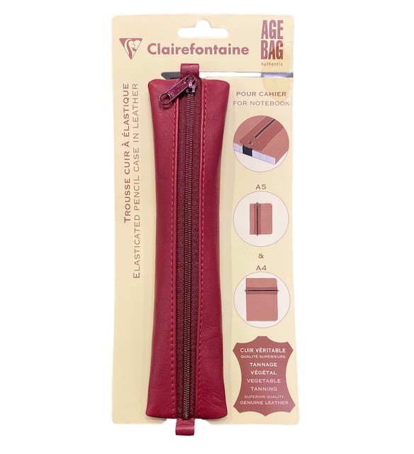 Age Bag Lederen Pen Etui Met Elastiek Rood
