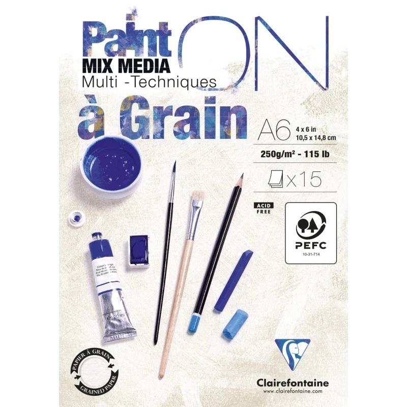 Paint'ON wit met nerf gelijmd A6 15 vellen 250g 