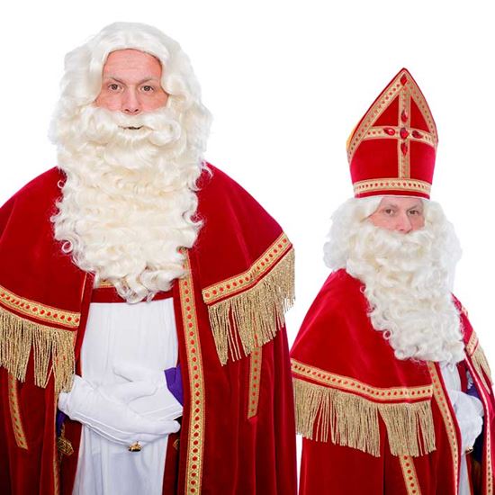 Baardstel Sint Met Krulsnor Kanekalon Haarwerk HW5
