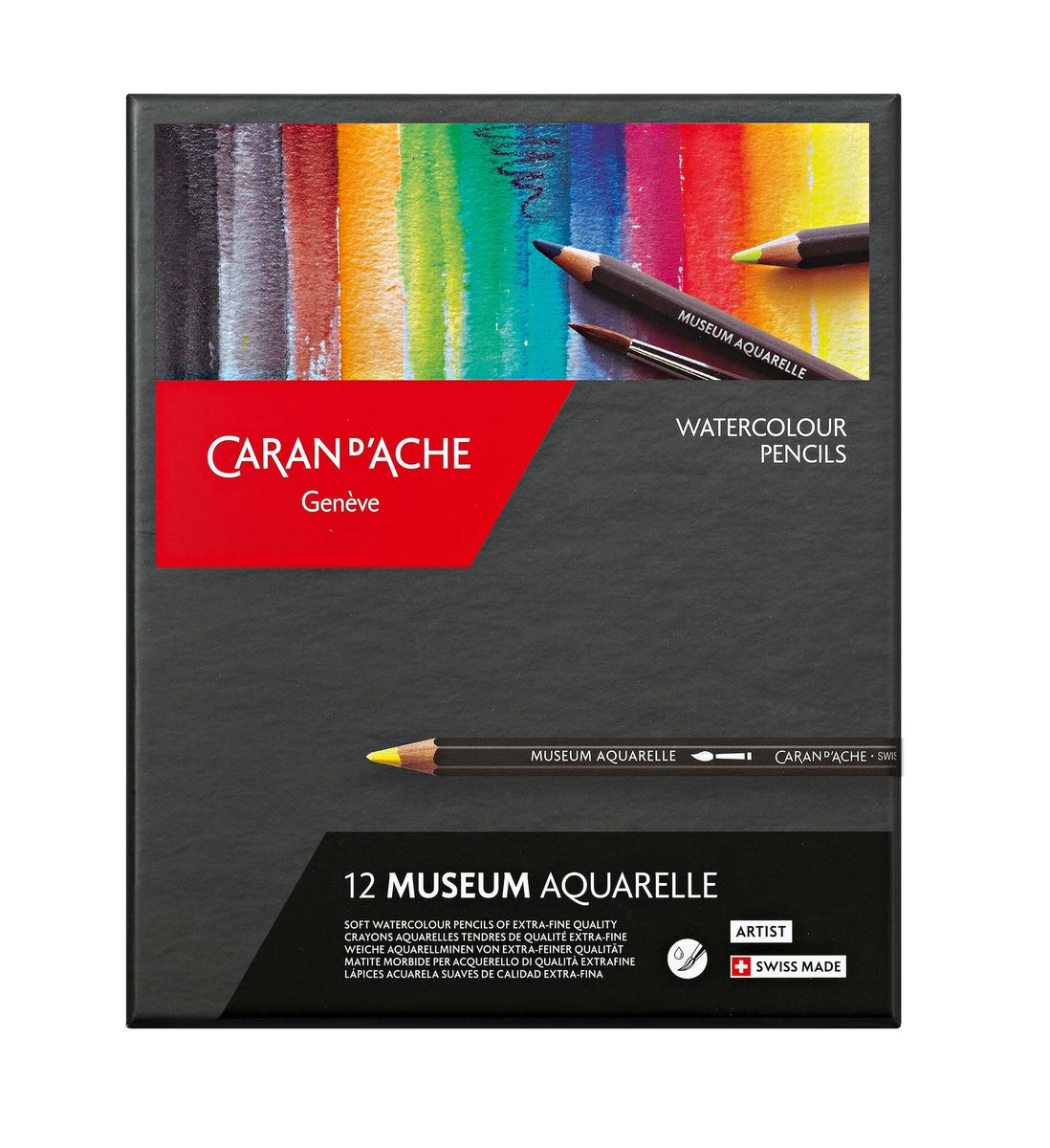 Caran d'Ache Aquarelpotloden Sortiment met 12 Kleuren