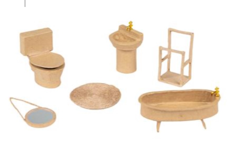 Decopatch Assortiment van 6 miniaturen accessesoires - Badkamer