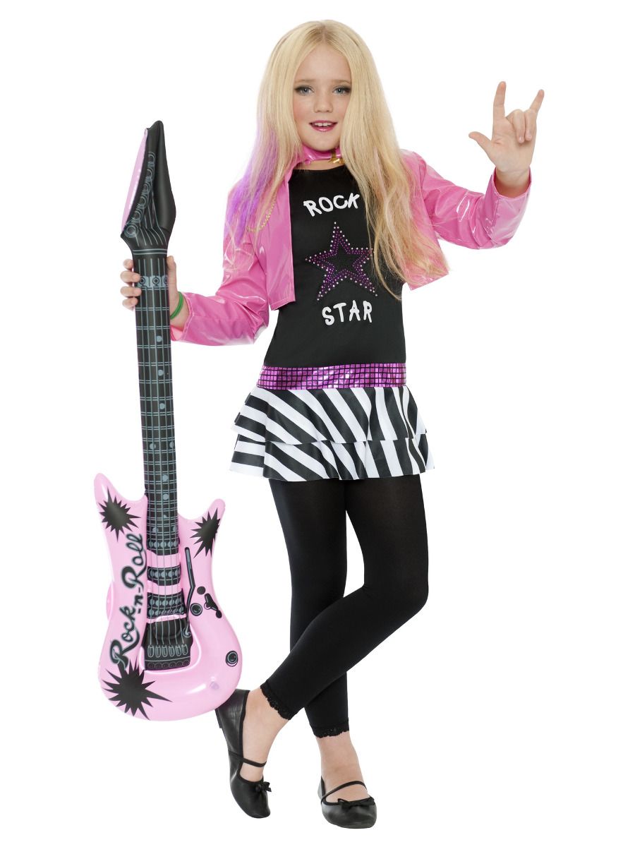 Rockstar Glam Kostuum Kinderen Zwart Met Top & Jasje